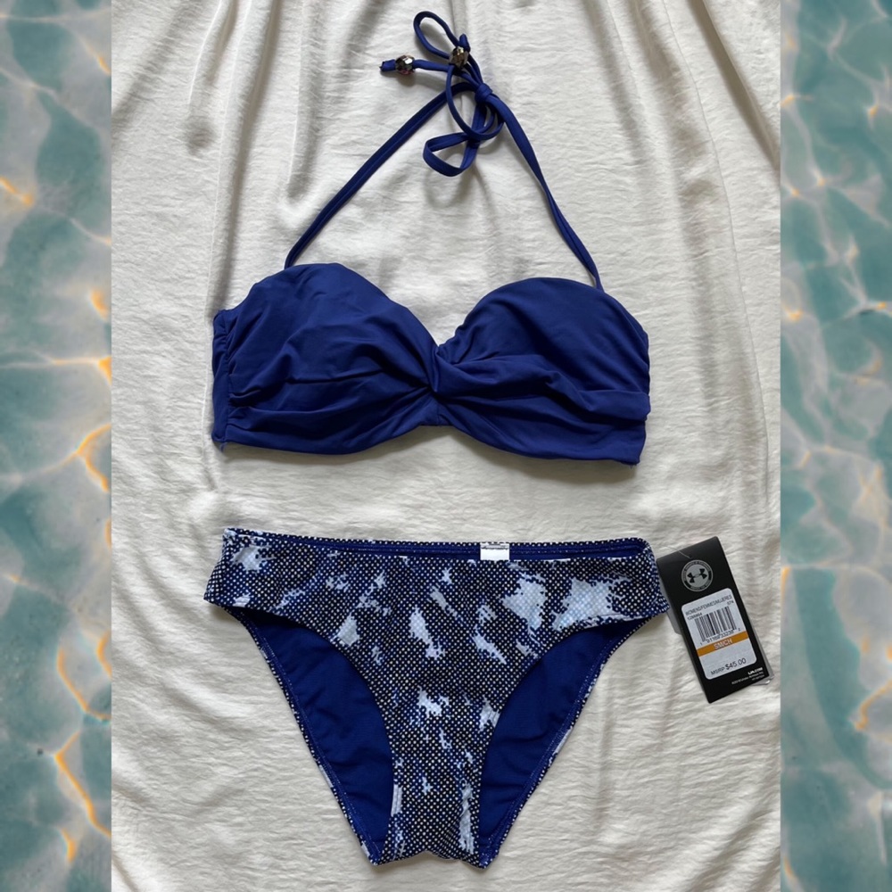 NEW w/ FREE GIFT! Blue Under Armour Bikini Bottoms with bikini top | XS - NWT